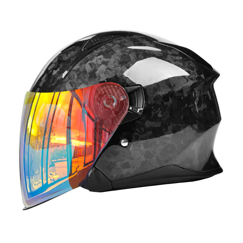 OF811 Motocyklová prilba s otvorenou tvárou z uhlíkových vlákien Prilba DOT Certified Double Visors